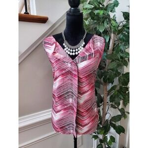 Worthington Petite Women's Multicolor Polyester V-Neck Sleeveless Top Blouse PXL